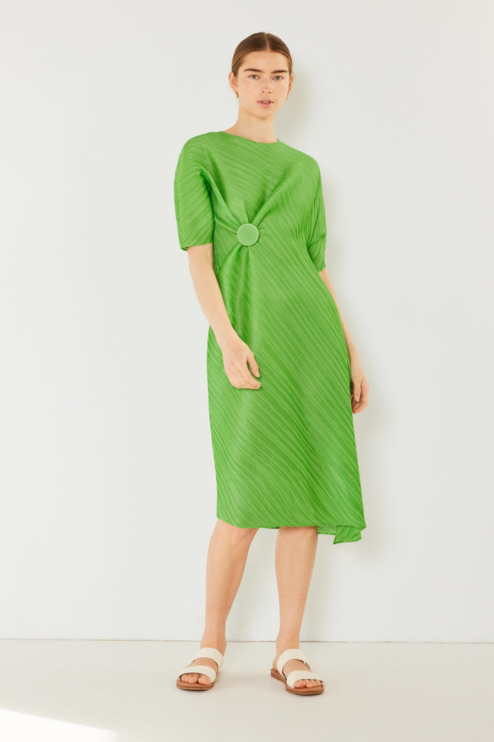 Marina West Swim Pleated Dolman Sleeve Dress Trendsi