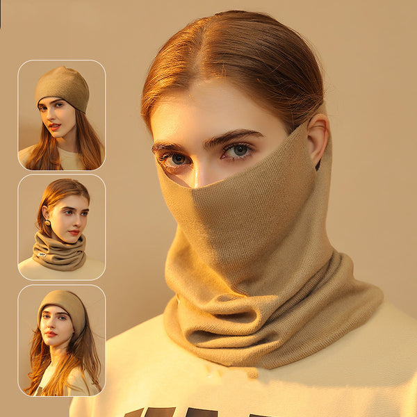 4 In 1 Face Mask Winter Faux Cashmere Scarf Headscarf Ins Fashion Hat - Super Amazing Store