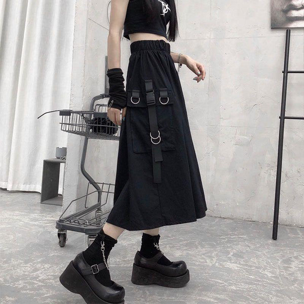 Retro A-line Suit Slimming Mid-length High Waist Skirt Fashion - Super Amazing Store