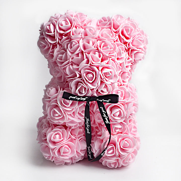 Rose Bear Eternal Flower Rose Teddy Bear PE Foam Bear 25cm