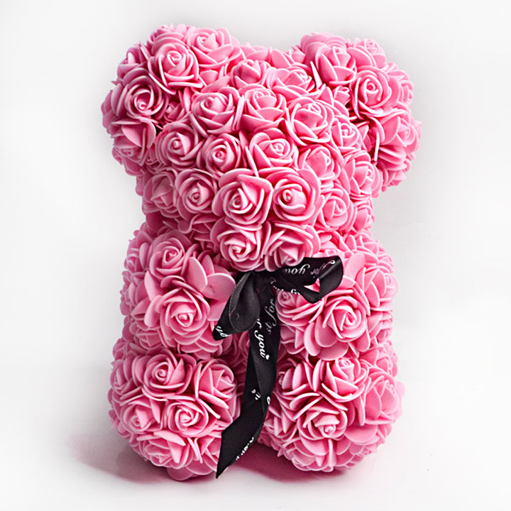 Rose Bear Eternal Flower Rose Teddy Bear PE Foam Bear 25cm