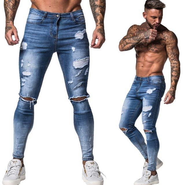 Patchwork Pants Jeans Men's Fit - Super Amazing Store