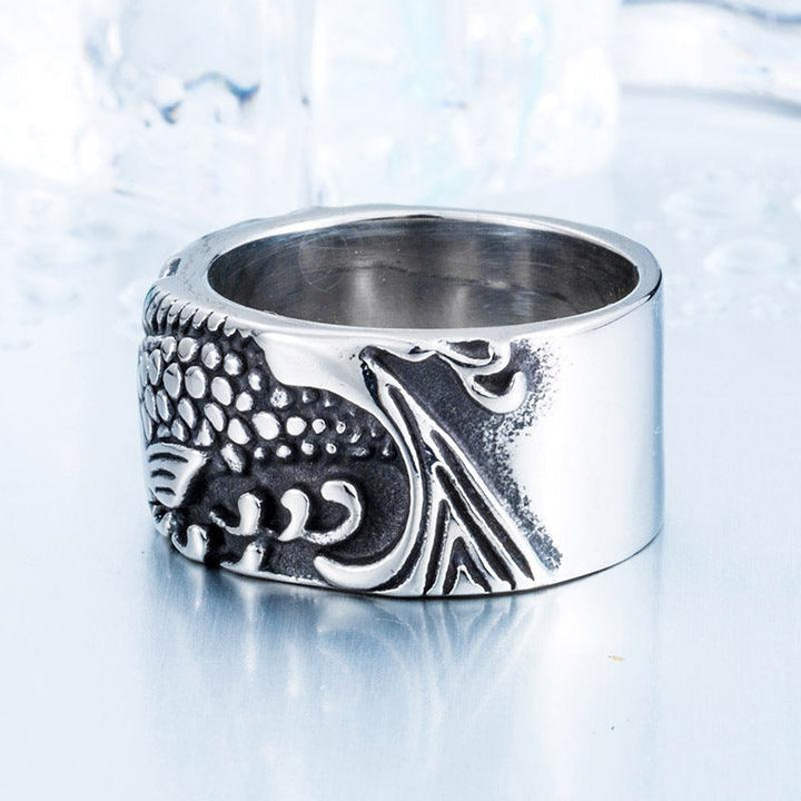 Ring Embossed Exquisite Pisces Stainless Steel - Super Amazing Store