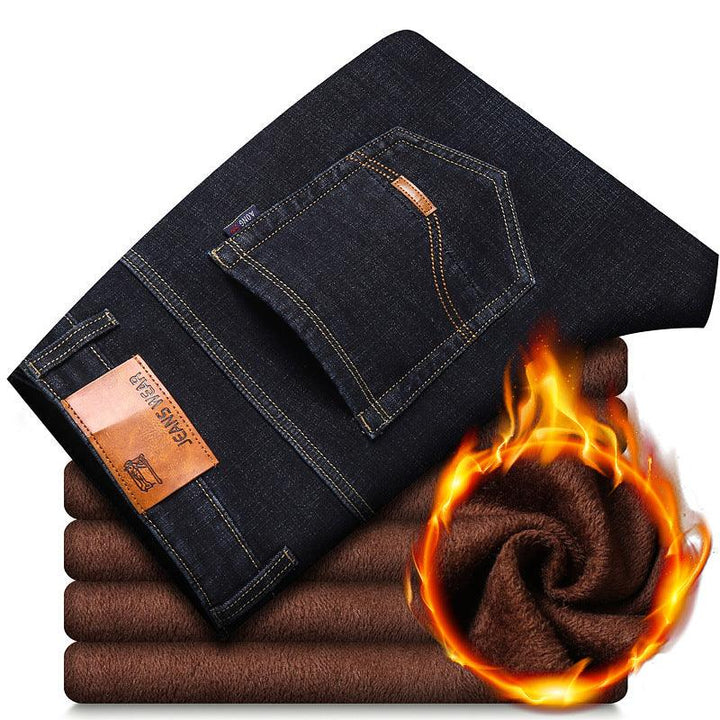 Men's Stretch Loose Plush Warm Jeans - Super Amazing Store