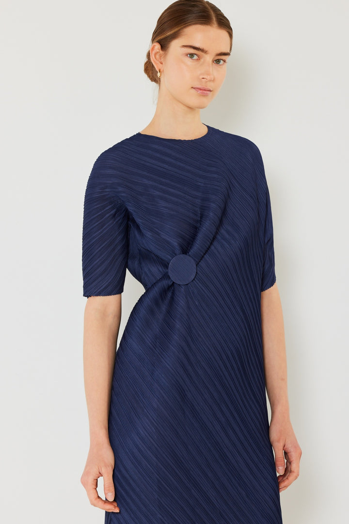 Marina West Swim Pleated Dolman Sleeve Dress Trendsi