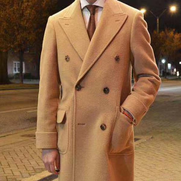 European and American Men's British Mid Length Coat Q2