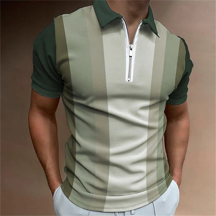 T-shirt Men's Striped Printed Top Q2