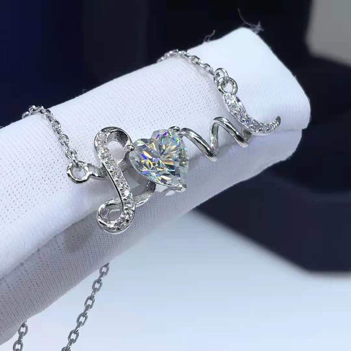 D-color Moissanite LOVE Fashion Pendant Necklace Female - Super Amazing Store