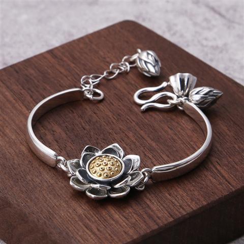 925 Sterling Silver Creative Lotus Bracelet Women - Super Amazing Store