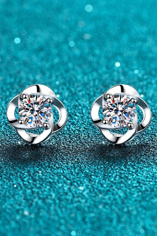 It's Your Day Moissanite Rhodium-Plated Stud Earrings Trendsi