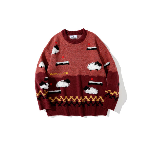 Men Sweater Sheep Printed - Super AMazing 