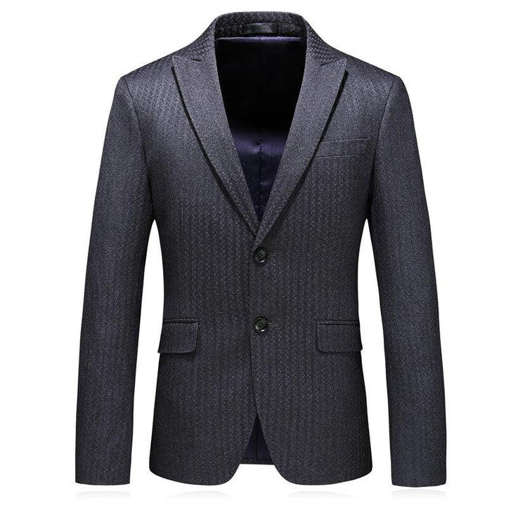 Autumn Men's Business Casual Striped Flower Suit Jacket Slim Big Size Banquet Dress Suit Gown Jacket Men - Super Amazing Store