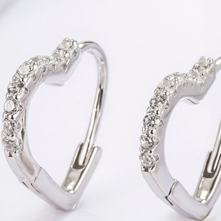 925 Serling Silver Zircon Heart Shape Earrings Trendsi