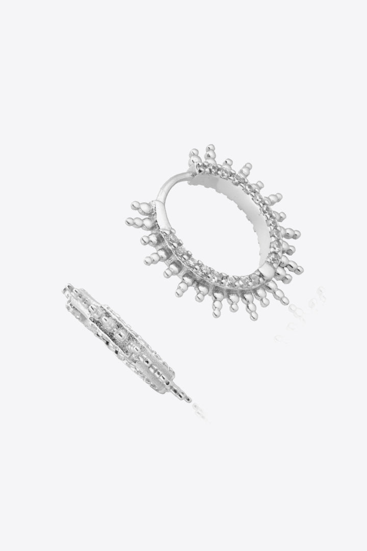 925 Sterling Silver Zircon Huggie Earrings Trendsi