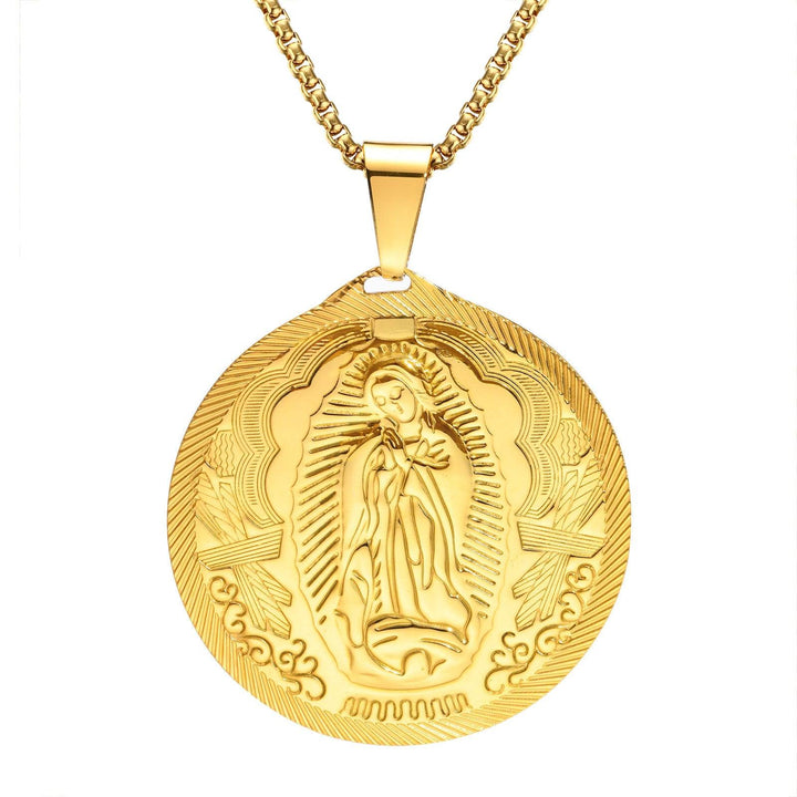 Stainless Steel Virgin Mary Pendant Gold Necklace - Super Amazing Store