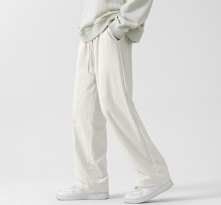 Fleece-lined Thick Loose Straight Corduroy Pants - Super Amazing Store