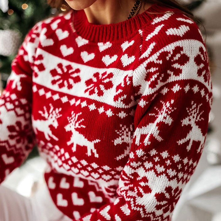 Christmas Raglan Sleeve Sweater Trendsi