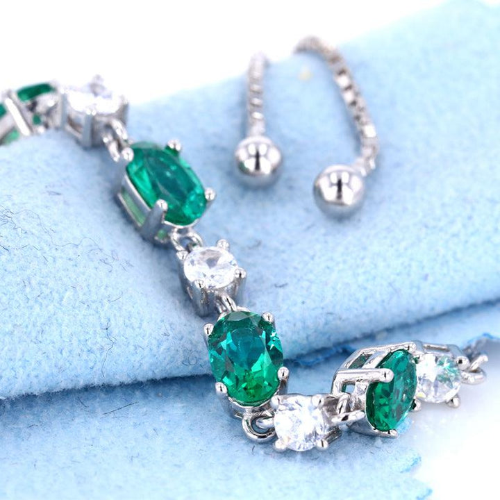 Emerald Bracelet 3 Carat Group Set Sidestones - Super Amazing Store