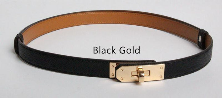 High Quality Women Real Leather 1.8cm Width Belts Golden - Super Amazing Store