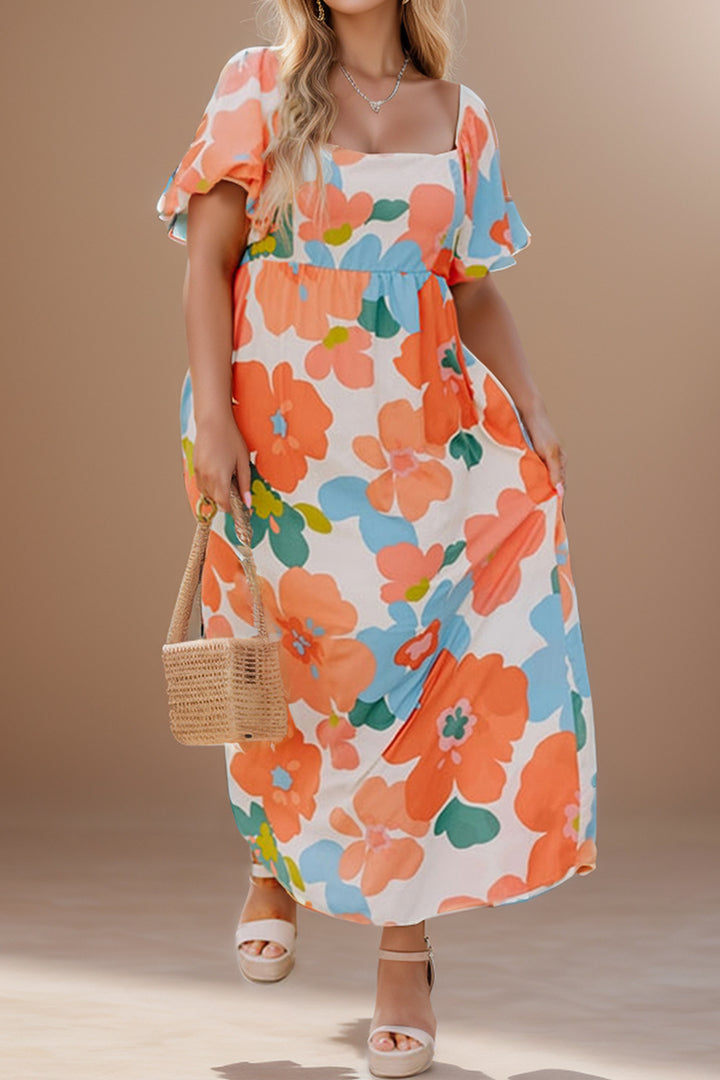 Plus Size Printed Short Sleeve Dress Trendsi