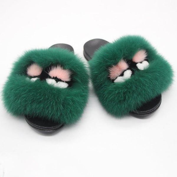 Fox hair slippers - Super Amazing Store