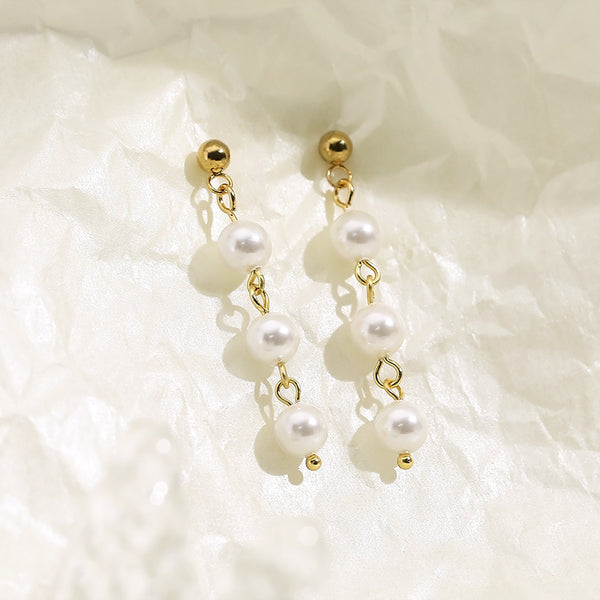 Stainless Steel Freshwater Pearl Earrings Trendsi