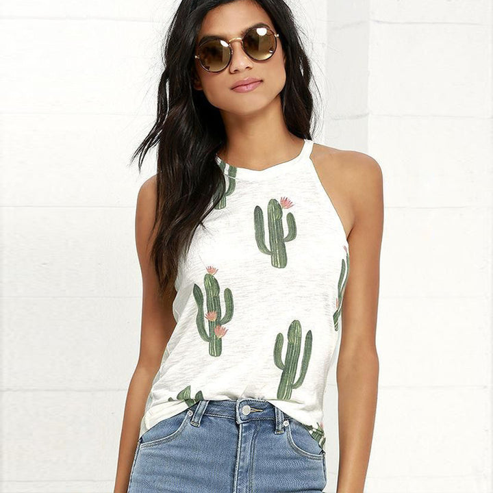 Summer Cactus Print Women T Shirt Casual - Super Amazing Store