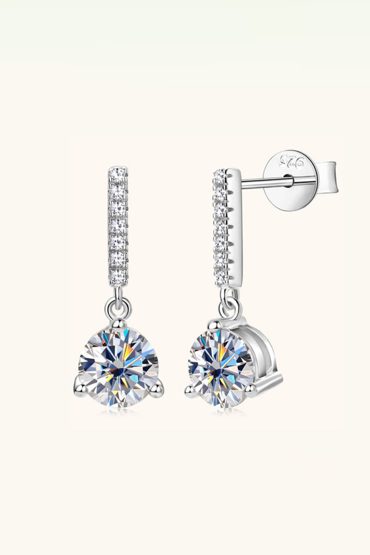 2 Carat Moissanite 925 Sterling Silver Drop Earrings Trendsi