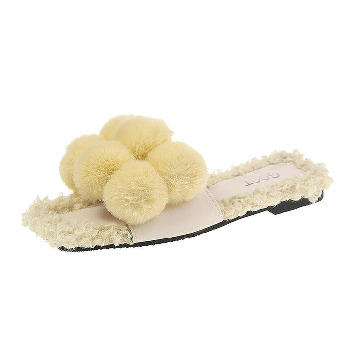 Fur ball slippers - Super Amazing Store