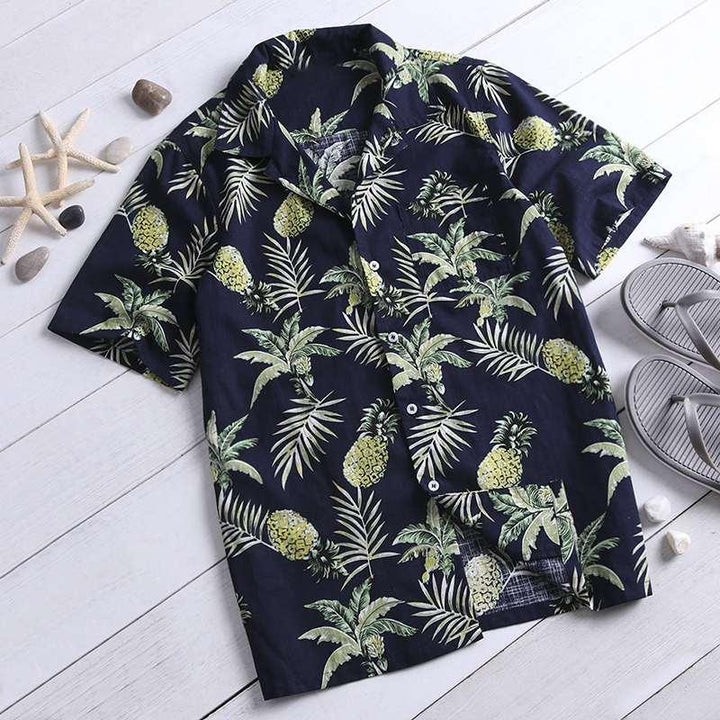 Hawaii Style Full Printing Turn-down Collar Men's Shirt Short Sleeve 2021 Summer Casual Shirts Men - Super Amazing Store