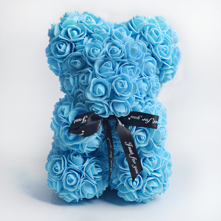 Rose Bear Eternal Flower Rose Teddy Bear PE Foam Bear 25cm