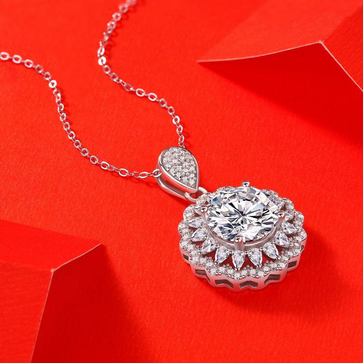 S925 Silver Necklace With Moissanite Pendant - Super Amazing Store