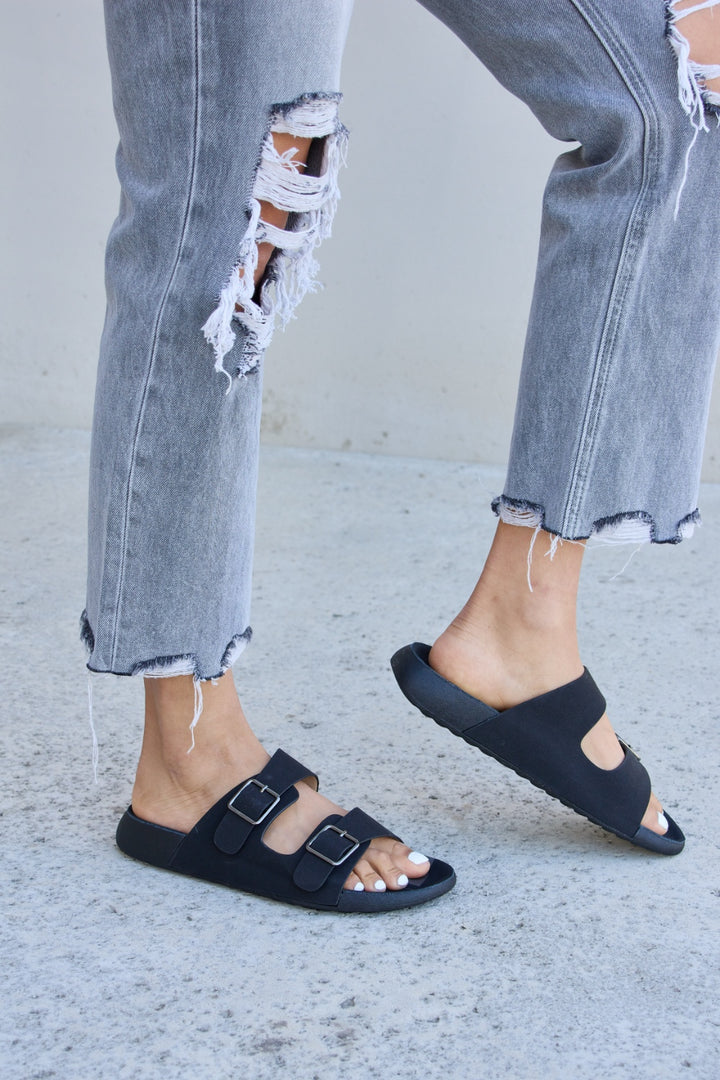 Forever Link Double Buckle Open Toe Sandals Trendsi