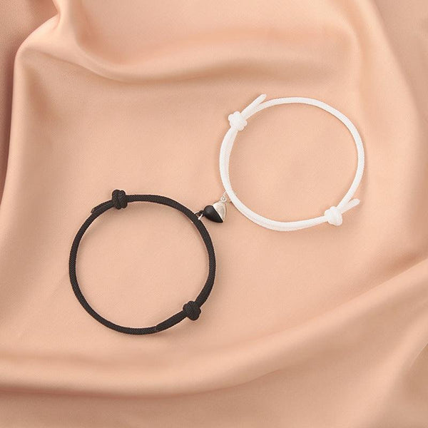 Black And White Love Magnet Milan Rope Couple Bracelet - Super Amazing Store