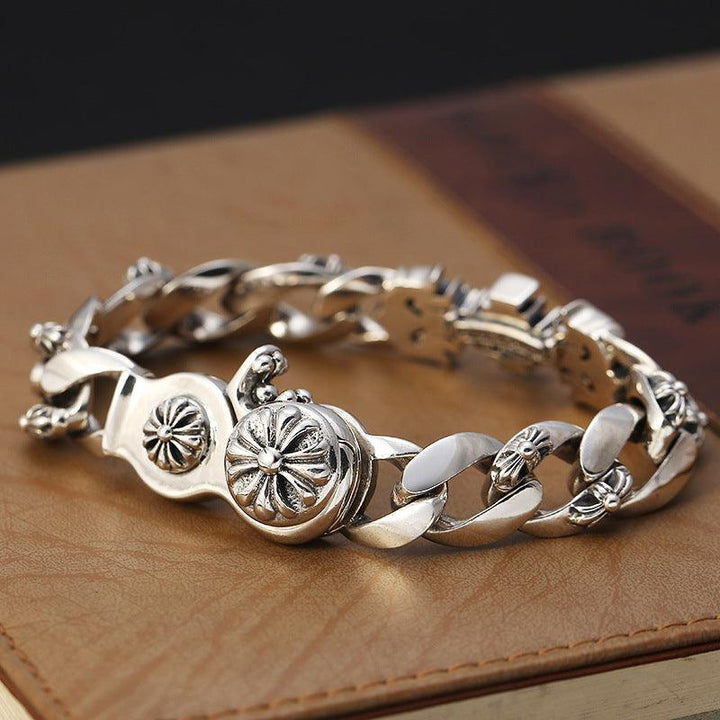 Sterling Silver Creative Flame Cross Bracelet - Super Amazing Store