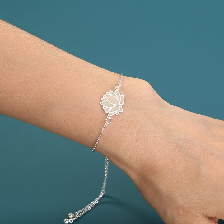 Silver Brass Lotus drop oil glow-in-the-dark bracelet - Super Amazing Store