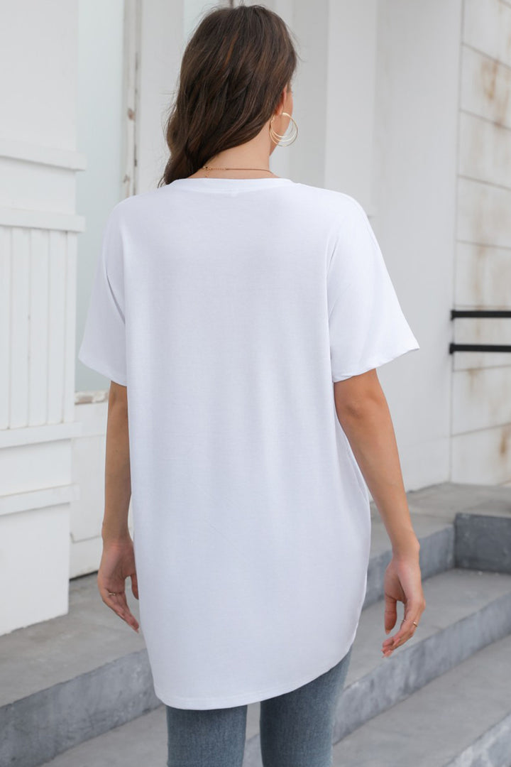 Round Neck Short Sleeve T-Shirt Trendsi