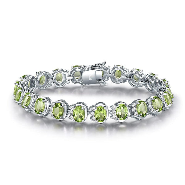 Sterling Silver Natural Peridot Bracelet Wedding Gemstones - Super Amazing Store