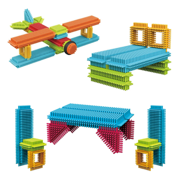 ST6 Bristle Building Set - STEM Toy Building Blocks, Preschool Learning, 100 Pcs