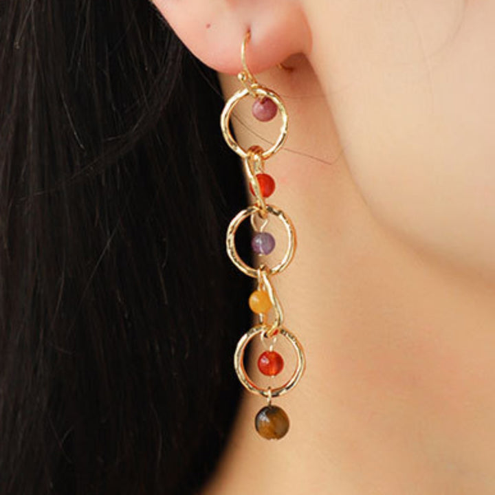 Beaded Alloy Dangle Earrings Trendsi