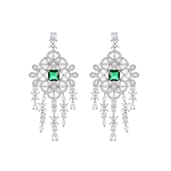 Heavy Duty Gemstone White Zircon Earrings - Super Amazing Store