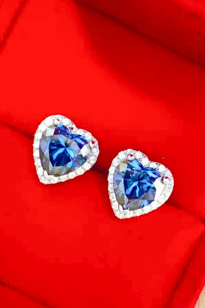 4 Carat Moissanite Heart-Shaped Stud Earrings Trendsi