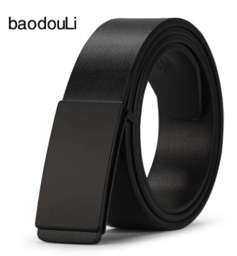 The young man's belt buckle belt smooth leather belts PU Korean tide students leisure plate buckle - Super Amazing Store