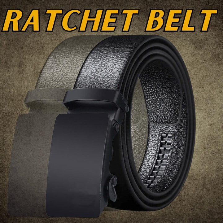 Microfiber Leather Mens Ratchet Belt Belts For Men Adjustable Automatic Buckle Black - Super Amazing Store