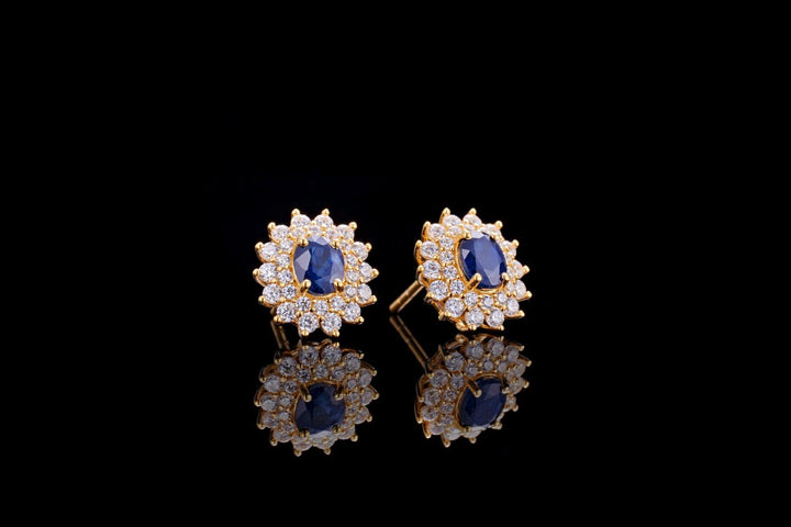 925 Silver Gilded Sapphire Fashion Earrings - Super Amazing Store