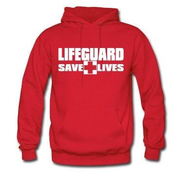 Side Print Lifeguard Man Hoodie Sweatshirt Red Life Guard - Super Amazing Store