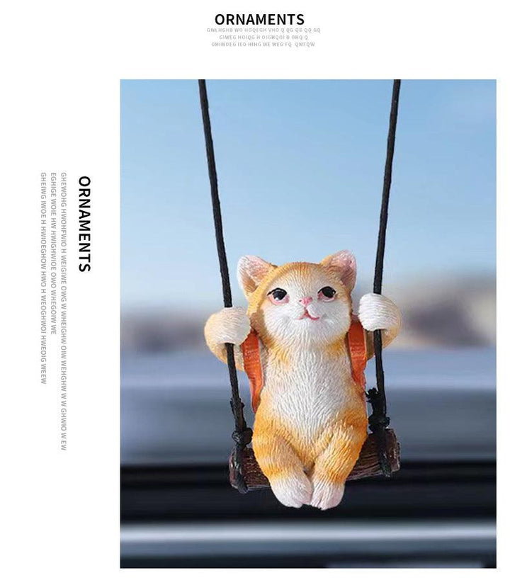 Car Aromatherapy Pendant Kitten Ornaments Inside Car Small Jewelry Rearview Mirror Pendant Accessories - Super Amazing Store