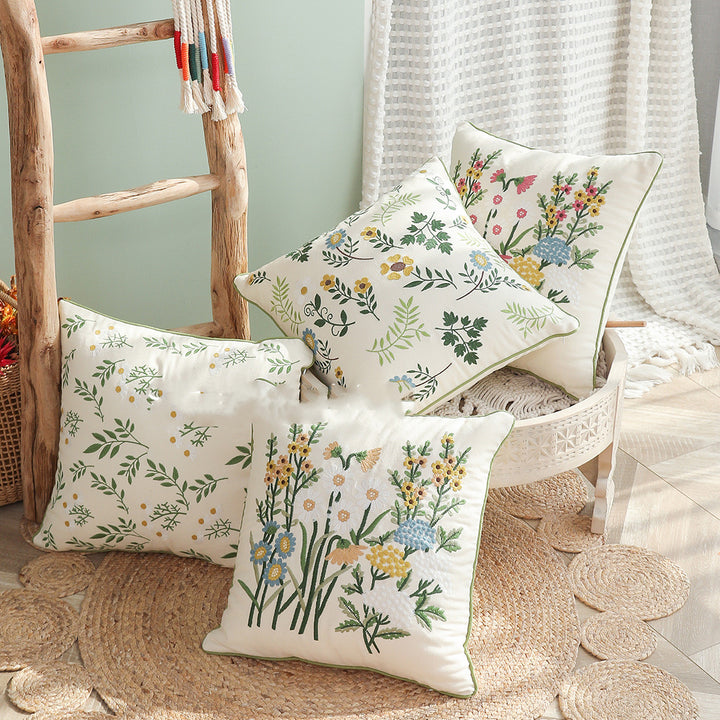 Home Embroidery Plants And Flowers Pillow - Super Amazing Store