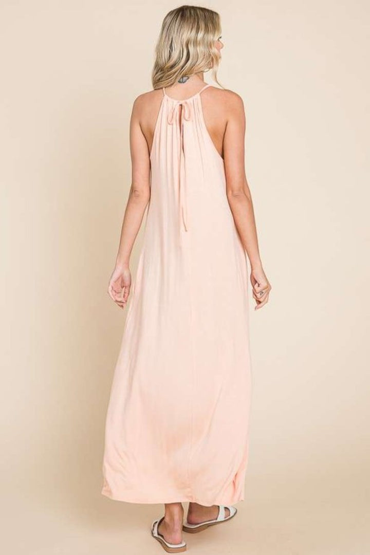 Culture Code Full Size Tie Back Maxi Cami Dress Trendsi