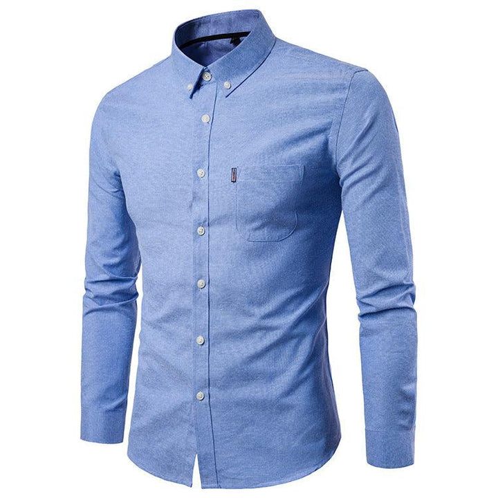 Men S Shirts Korean Men Slim Long Sleeve Dress Shirt - Super Amazing Store